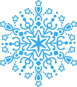 Blue snowflakes white background. Vector illustration. Stock Illustration