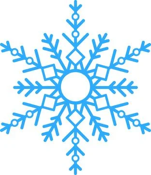 Blue snowflakes on white background. Vector illustration. Stock Illustration
