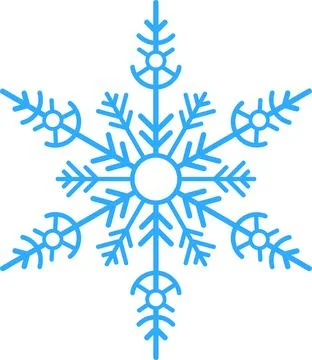 Blue snowflakes on white background. Vector illustration. Stock Illustration