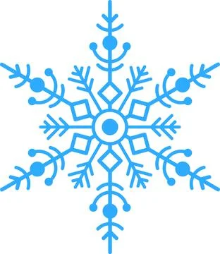 Blue snowflakes on white background. Vector illustration. Stock Illustration