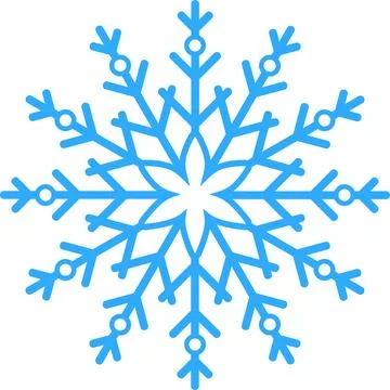Blue snowflakes on white background. Vector illustration. Stock Illustration