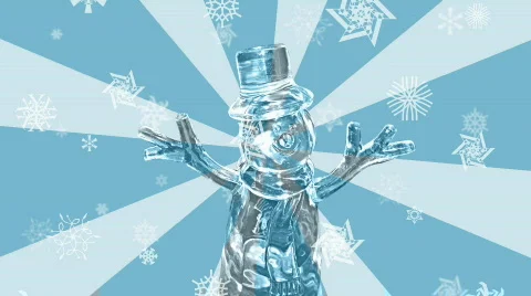 Blue Snowman-loop 1080 Stock Footage 571595