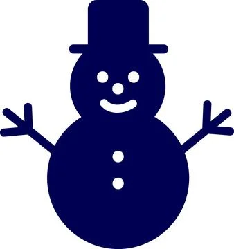 Blue Snowman With Top Hat Icon Stock-Illustration