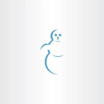 Blue snowman vector logo icon Stock Illustration