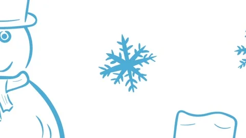 Blue snowmen contours Stock Footage 93580839