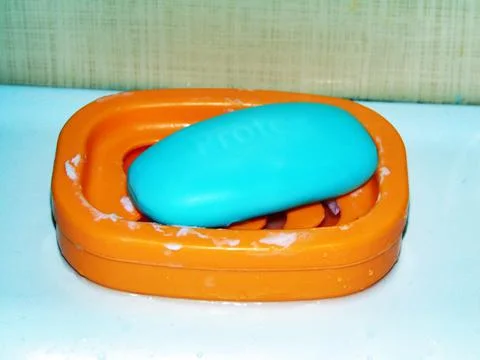 Blue soap in the bath 写真素材