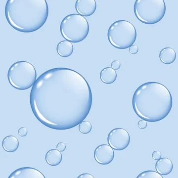 Blue soap bubble background seamless pattern Stock Illustration