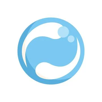 Blue soap bubble floating, washing and cleaning with foam, hygiene and puri.. Stock Illustration