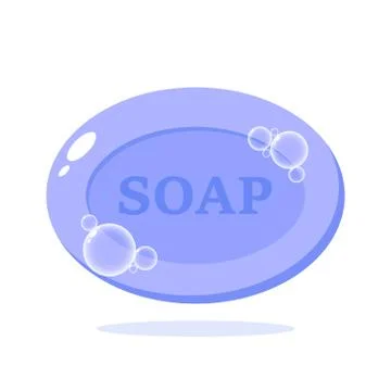 Blue Soap with Bubble Icon Illustration Vector Stock Illustration