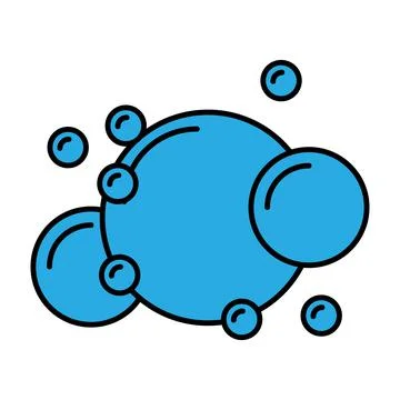 Blue soap bubble icon. Vector illustration isolated on white background. イラスト素材