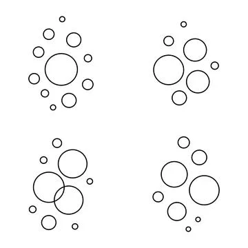 Blue soap bubbles composition. Flat vector water bubbles for hygiene, cleaning Stock Illustration