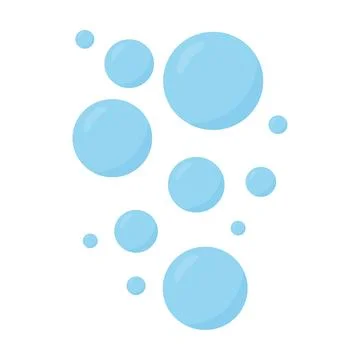 Blue soap bubbles. Flat vector water illustration for cleaning and freshness イラスト素材