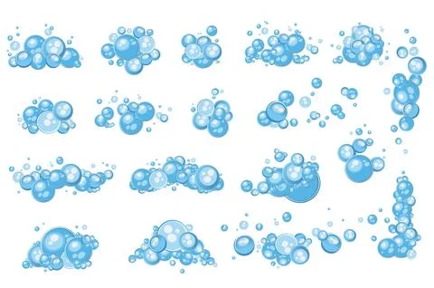 Blue Soap Bubbles 스톡 일러스트