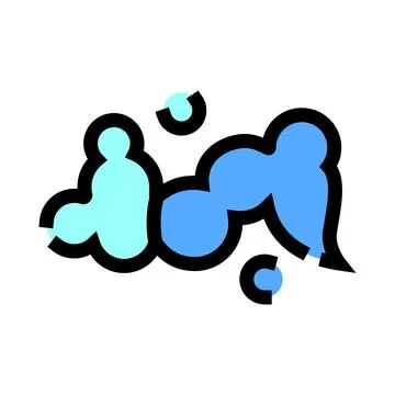 Blue soap bubbles splash cleaning foam icon Stock Illustration