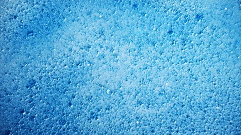Blue soap foam texture background 動画素材 342749893