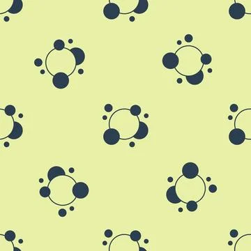 Blue Soap water bubbles icon isolated seamless pattern on yellow background Illustrazione stock