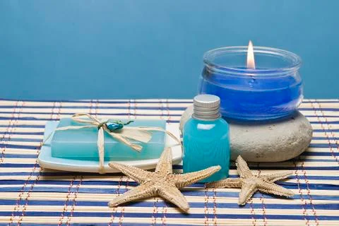 Blue soaps. Stock Photos