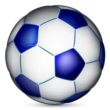 Blue soccer ball, vector Stock Illustration