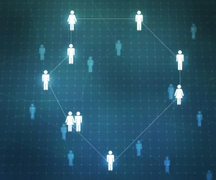 Blue social network background Stock Illustration