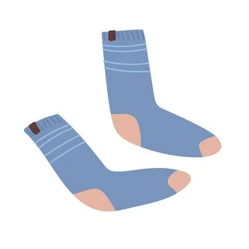 Blue socks. Vector illustration Stock Illustration