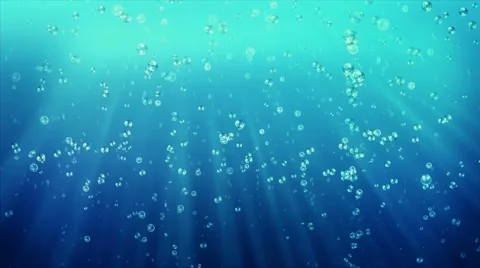 Blue Soda Under Water Ocean Many Bubbles Loop Animation - 4K UHD Stock Footage