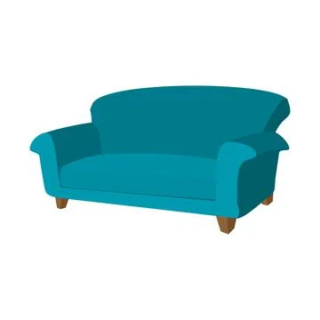 Blue sofa cartoon icon Illustrazione stock