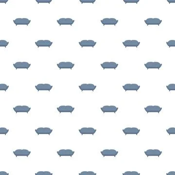 Blue sofa furniture repeating pattern design 스톡 일러스트