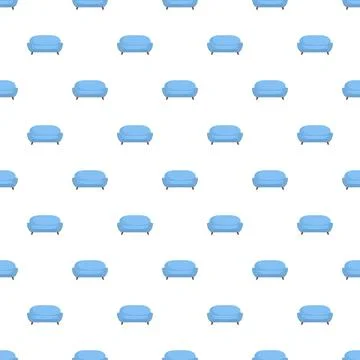 Blue sofa furniture repeating pattern design Stock-Illustration