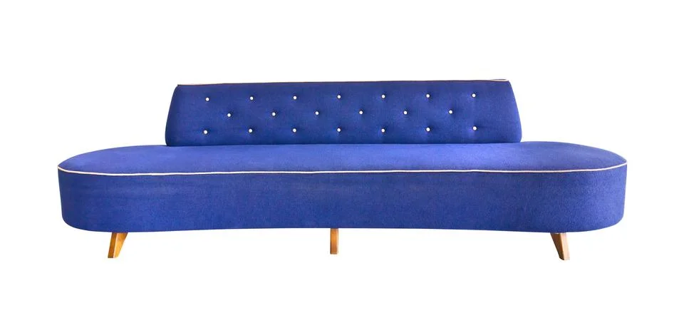 Blue sofa isolated with clipping path Stock Photos