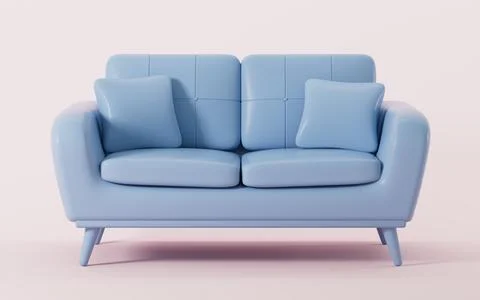 Blue sofa model, 3d rendering. Stock-Illustration