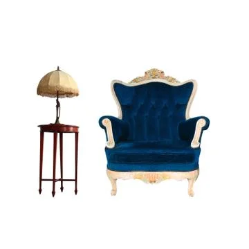 Blue sofa - rendering Stock Photos