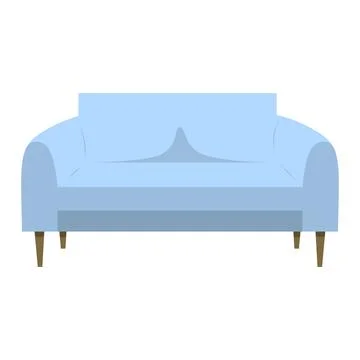 Blue sofa on white background. vector illustration in flat style Stock Illustration