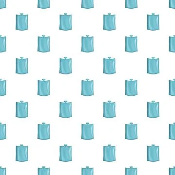Blue soft flask water bottle seamless pattern Illustrazione stock