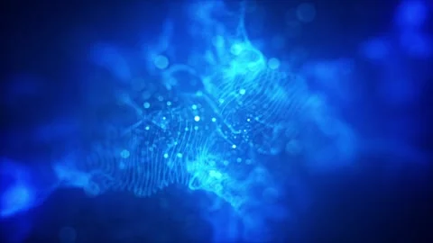 Blue Soft Particle Flow Abstract Background with Glowing Dots Stock Footage 323310369