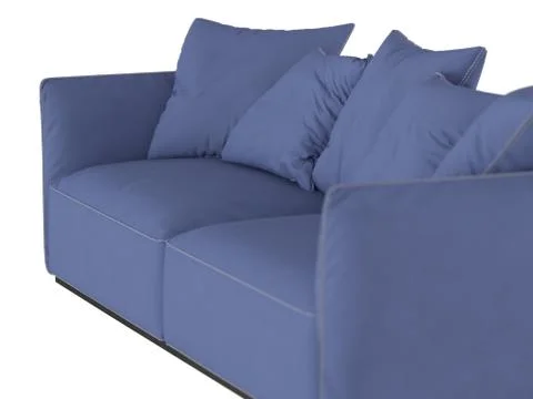 Blue soft sofa with cushions Stock Illustration