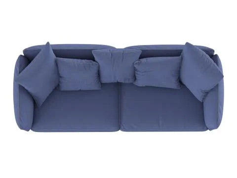 Blue soft sofa with cushions Stock Illustration