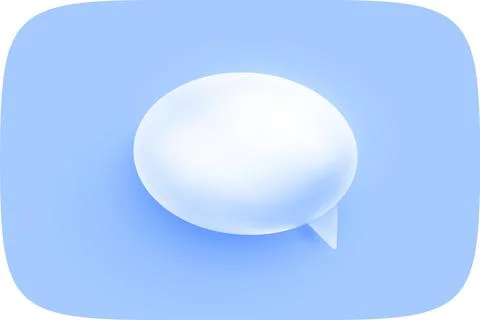 Blue soft volumetric speech bubble icon Stock Illustration