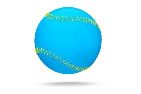 Blue softball or baseball ball isolated on white background. Stock Illustration