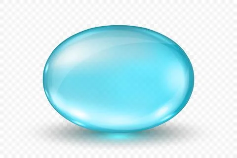 Blue Softgel Capsule, Vector 3d Illustration. Glossy Gel Pill, Dietary Stock Illustration