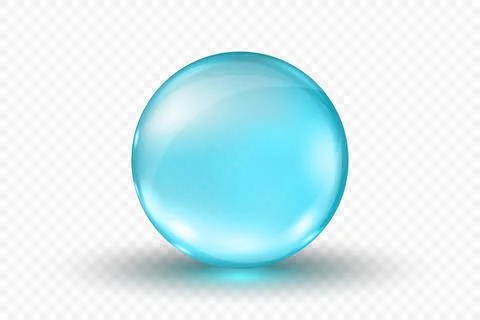 Blue Softgel Round Capsule, Vector 3d Illustration. Glossy Gel Pill, Dietary Stock Illustration