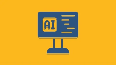 Blue Software, web developer programming code icon isolated on orange background Stock Footage 234011821