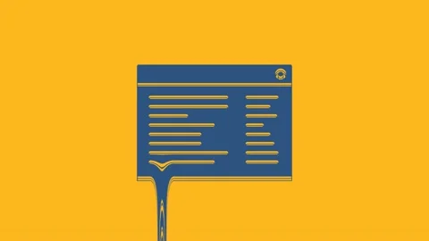 Blue Software, web developer programming code icon isolated on orange background Stock Footage 234302318