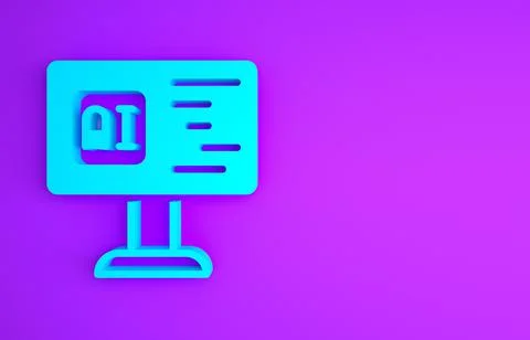 Blue Software, web developer programming code icon isolated on purple backgro Illustrazione stock