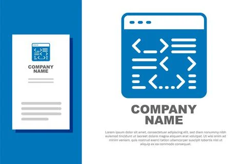 Blue Software, web developer programming code icon isolated on white background Stock Illustration