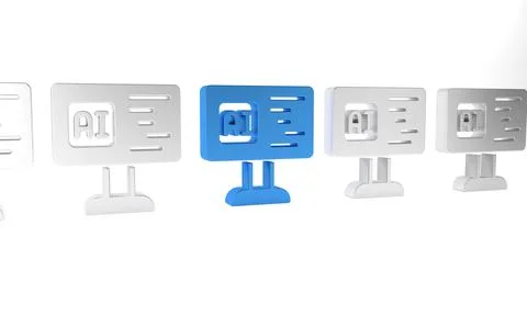 Blue Software, web developer programming code icon isolated on white backgr.. Stock Illustration