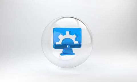 Blue Software, web development, programming concept icon isolated on grey bac Stock Illustration