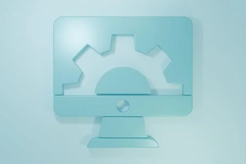 Blue Software, web development, programming concept icon isolated on blue b.. Stock Illustration