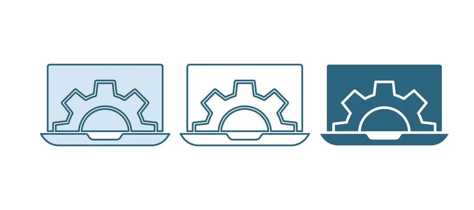 Blue Software, web development, programming concept icon isolated on white .. イラスト素材