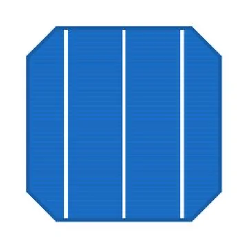 Blue Solar Cell Panel on White Background. Vector Stock Illustration