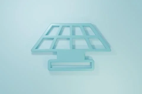Blue Solar energy panel icon isolated on blue background. Minimalism concep.. Stock Illustration